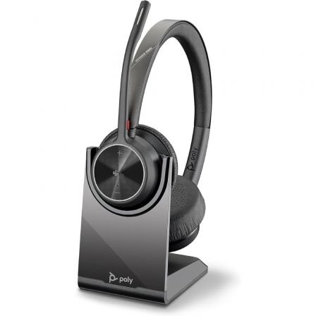 Poly Voyager 4320 UC Wireless Headset con Soporte de Carga, USB-A, Negro